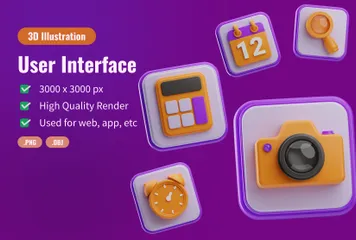 Benutzeroberfläche 3D Icon Pack