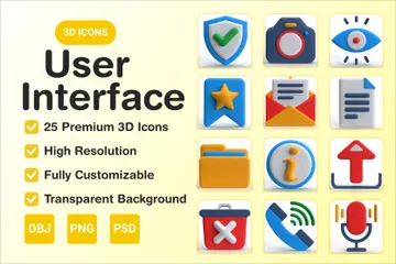 Benutzeroberfläche 3D Icon Pack