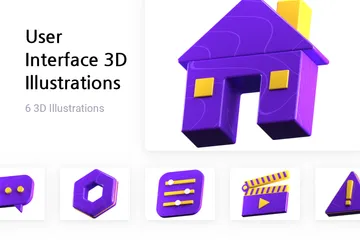 Benutzeroberfläche 3D Illustration Pack