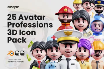 Berufe Avatar 3D Icon Pack