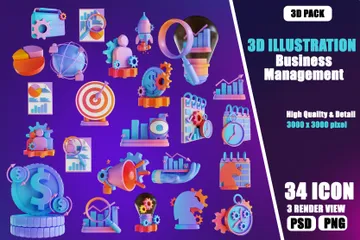 Unternehmensführung 3D Illustration Pack