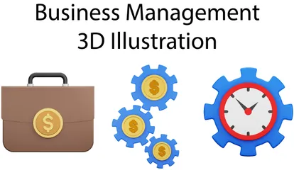 Unternehmensführung 3D Icon Pack