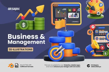 Wirtschaft & Management 3D Illustration Pack