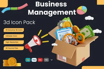 Unternehmensführung 3D Icon Pack