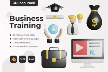 Business-Schulung 3D Icon Pack