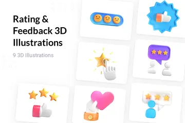 Bewertung & Feedback 3D Illustration Pack