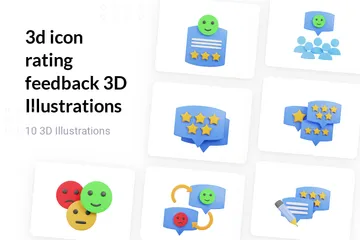 Bewertungsfeedback 3D Illustration Pack