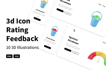 Bewertungsfeedback 3D Illustration Pack