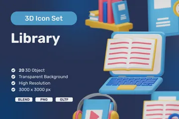 Bibliothèque Pack 3D Icon