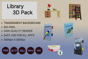 Bibliothèque Pack 3D Icon