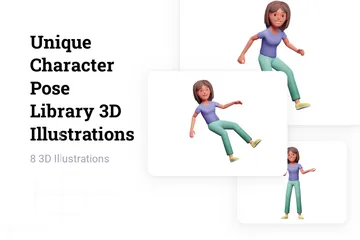 Bibliothèque de poses de personnages uniques Pack 3D Illustration