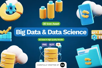 Bid Data And Science 3D Icon Pack