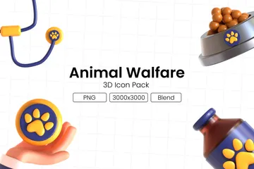 Bien-être animal Pack 3D Icon