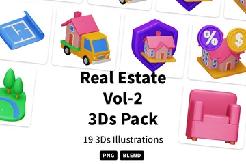 Bienes raíces Paquete de Icon 3D