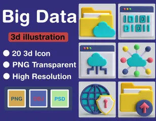 Big Data Pack 3D Icon