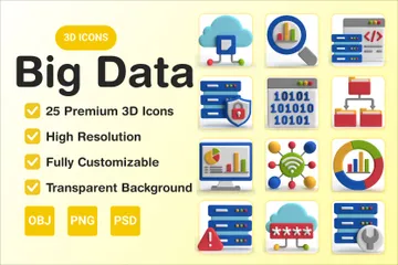 Big Data 3D Icon Pack