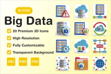 Big Data 3D Icon Pack