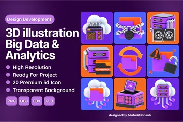 Big Data & Analytics 3D Icon Pack
