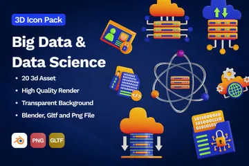 Big Data & Data Science 3D Icon Pack