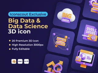 Big Data & Data Science 3D Icon Pack