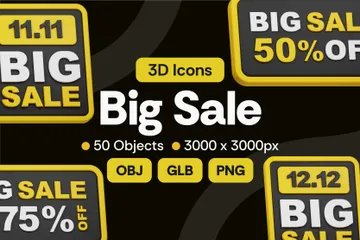 Big Sale Promotion 3D Icon Pack