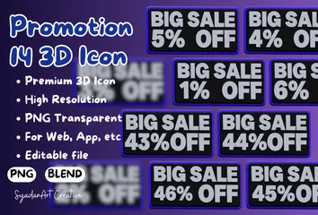 Big Sale Promotion 3D Icon Pack