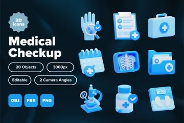 Check-up médical Pack 3D Icon