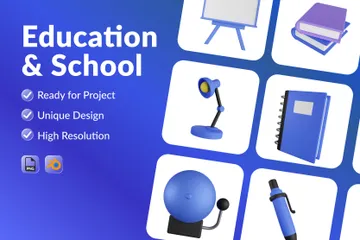 Bildung & Schule 3D Illustration Pack