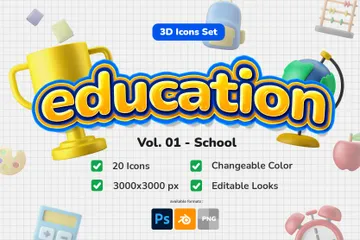 Bildung Vol.01 - Schule 3D Illustration Pack