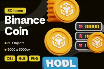 Binance Crypto Coin 3D Icon Pack