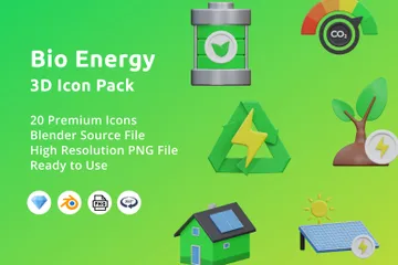 バイオエネルギー 3D Iconパック