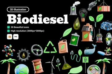 Biodiesel Pacote de Icon 3D