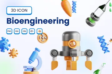 Bioengineering 3D Icon Pack