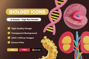 생물학 3D Icon 팩