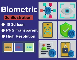 Biometrics 3D Icon Pack