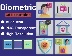 Biometrics 3D Icon Pack