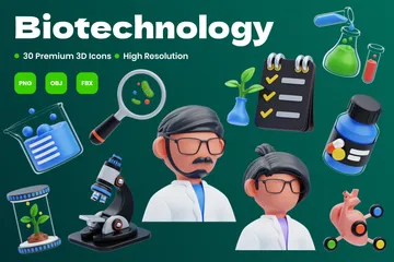 Biotechnologie 3D Icon Pack