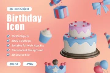 생일 3D Icon 팩