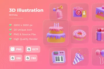 Birthday 3D Icon Pack