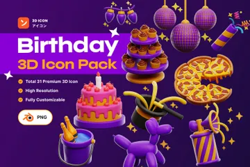 Birthday 3D Icon Pack