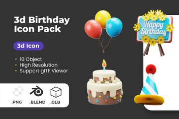 Birthday 3D Icon Pack