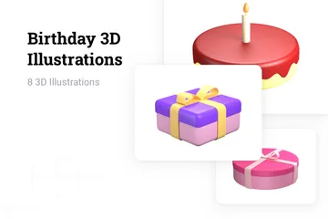 誕生日 3D Illustrationパック
