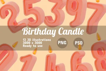 Birthday Candle 3D Illustration Pack