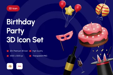 Birthday Party 3D Icon Pack