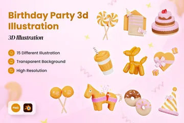 Birthday Party 3D Illustration Pack