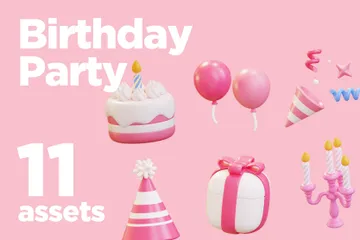 Birthday Party 3D Icon Pack