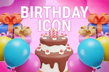 Birthday Party 3D Icon Pack