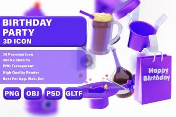 Birthday Party 3D Icon Pack