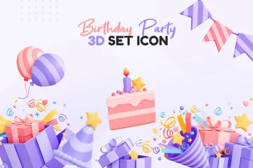 Birthday Party 3D Icon Pack