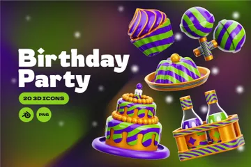 Birthday Party 3D Icon Pack